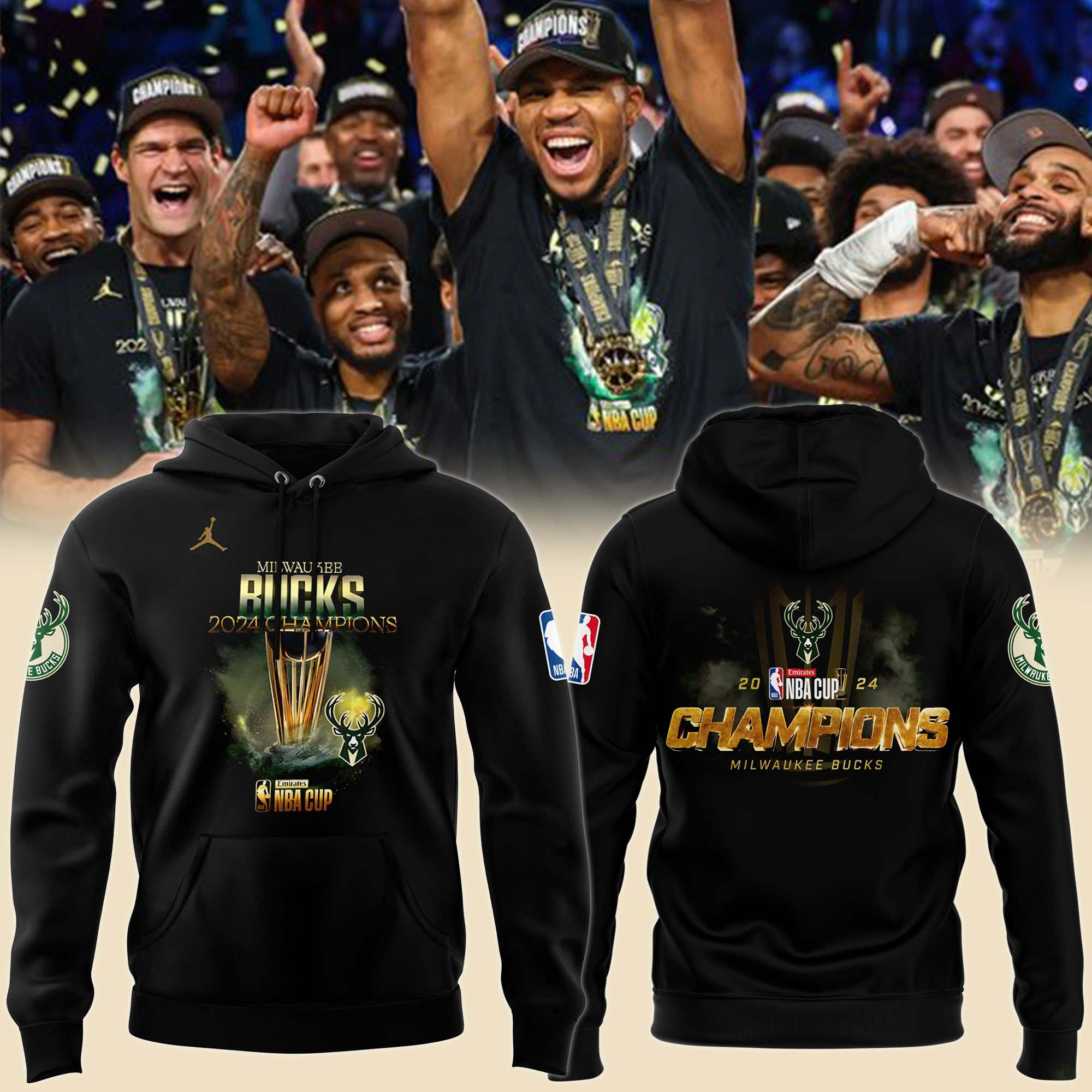 Milwaukee Bucks NBA In Season Tournament Champions Locker Room Hoodie
