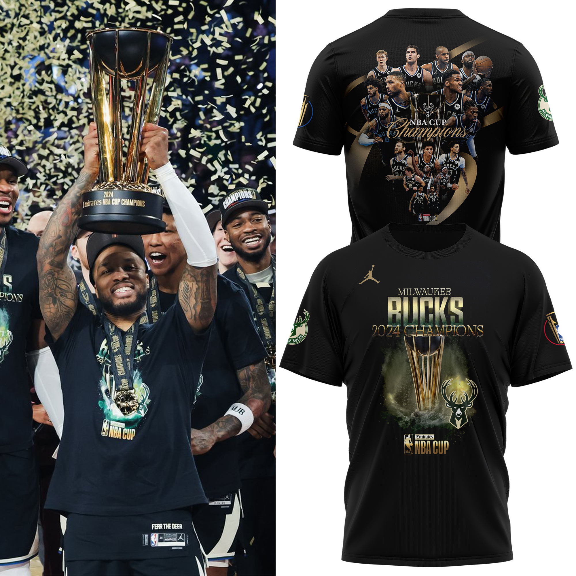 Milwaukee Bucks NBA In Season Tournament Champions Locker Room Tee