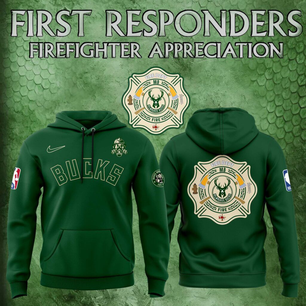 Milwaukee Bucks NBA x 2024 Firefighter Appreciation Night Premium Pullover Hoodie - Famjoys Milwaukee Bucks NBA x 2024 Firefighter Appreciation Night Premium Pullover Hoodie - Famjoys