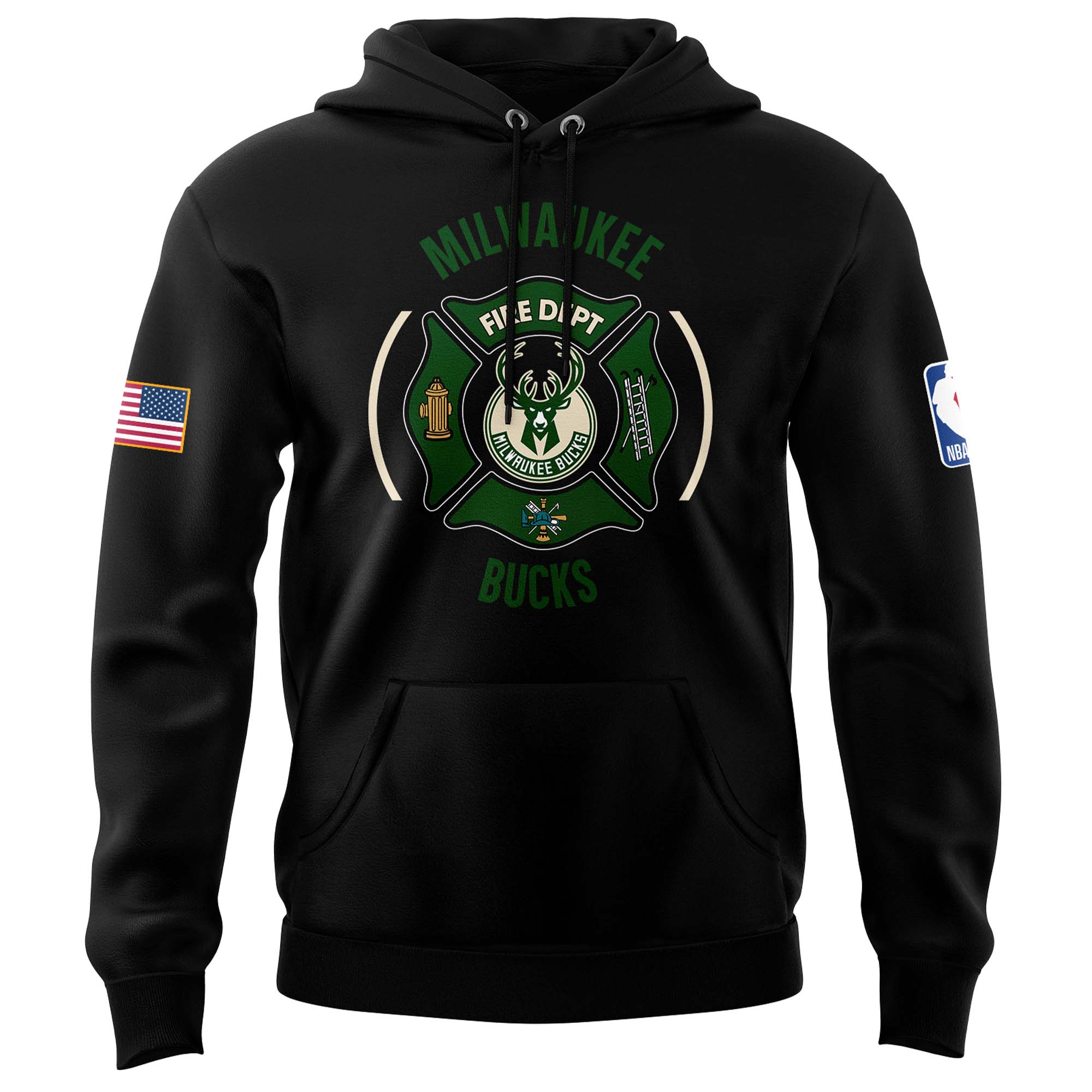 Milwaukee Bucks x Firefighter Appreciation Night Premium Pullover Hoodie - Famjoys Milwaukee Bucks x Firefighter Appreciation Night Premium Pullover Hoodie - Famjoys