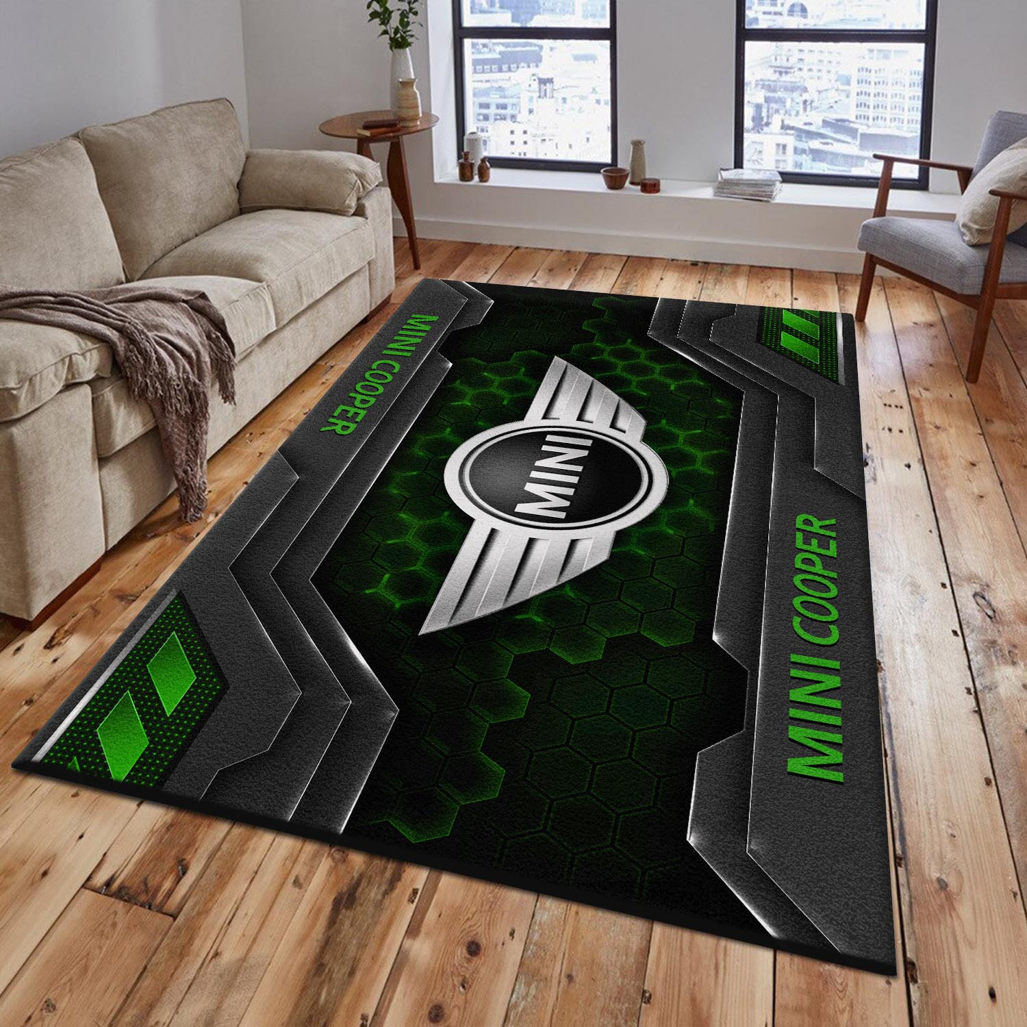 Mini cooper Area Rugs 0313