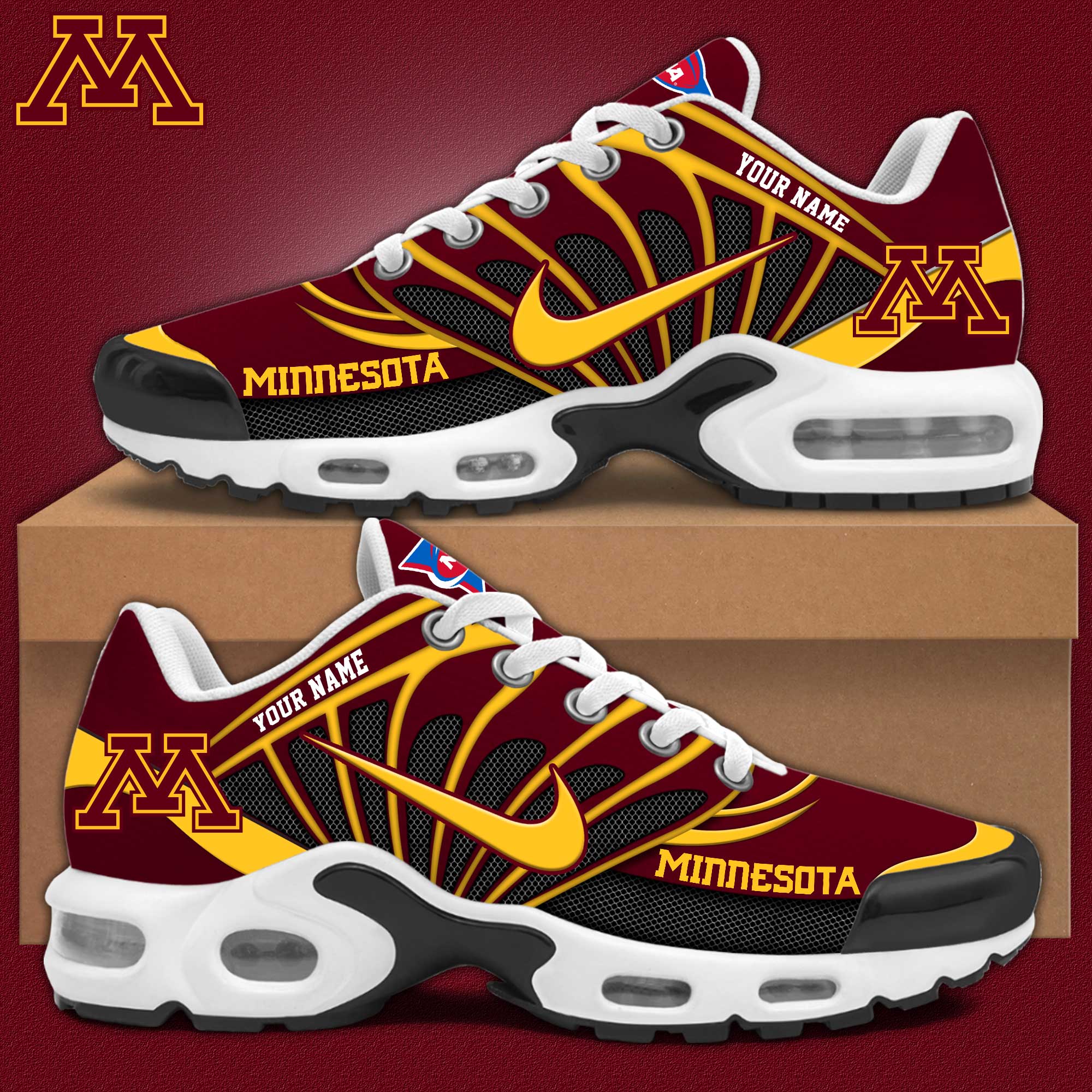 Minnesota Golden Gophers Personalized Shoes - Famjoys Minnesota Golden Gophers Personalized Shoes - Famjoys