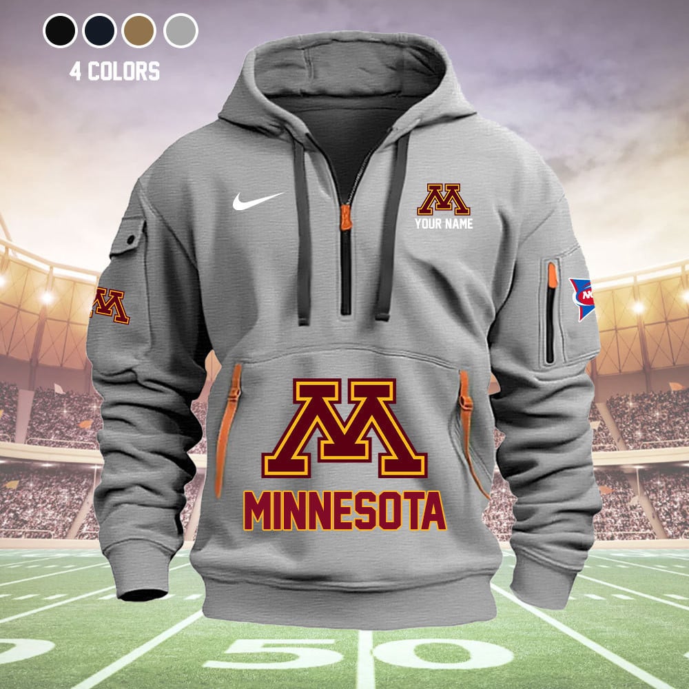 Minnesota Golden Gophers Quarter Zip Hoodie - Famjoys Minnesota Golden Gophers Quarter Zip Hoodie - Famjoys