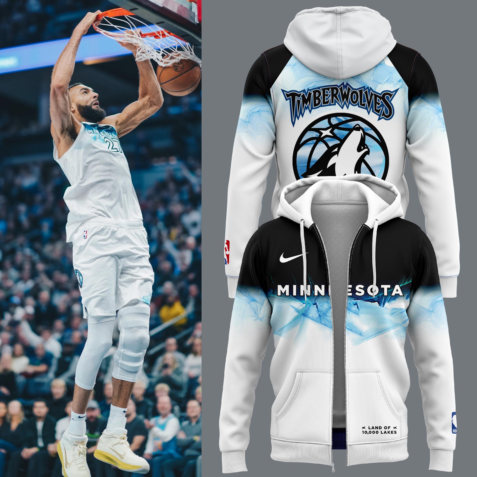 Minnesota Timberwolves 2024/25 Swingman Zip Hoodie - Famjoys Minnesota Timberwolves 2024/25 Swingman Zip Hoodie - Famjoys