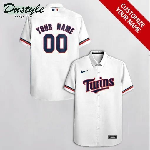 Minnesota Twins Personalized White Hawaiian Shirt - Famjoys Minnesota Twins Personalized White Hawaiian Shirt - Famjoys