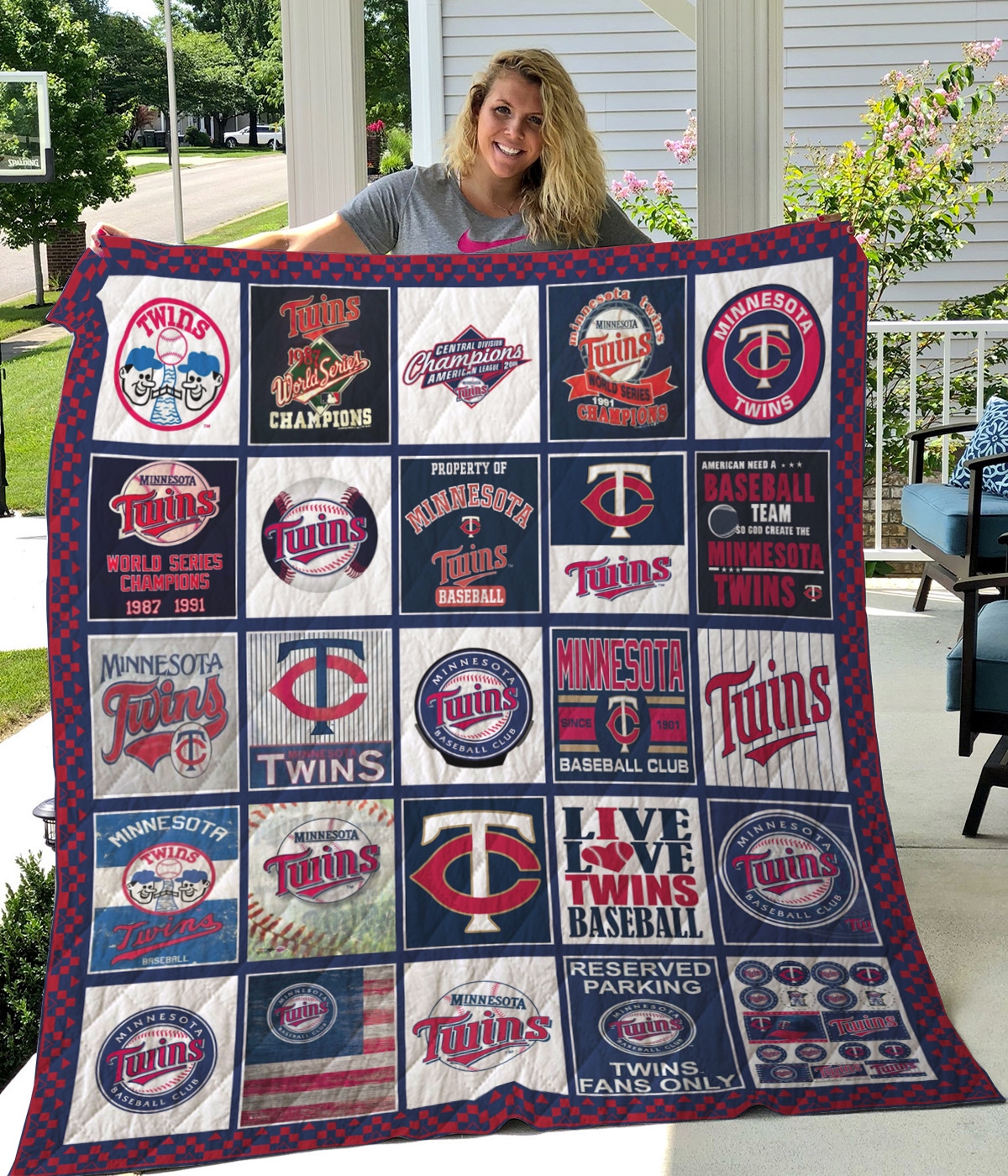Minnesota Twins Quilt Blanket - Famjoys Minnesota Twins Quilt Blanket - Famjoys