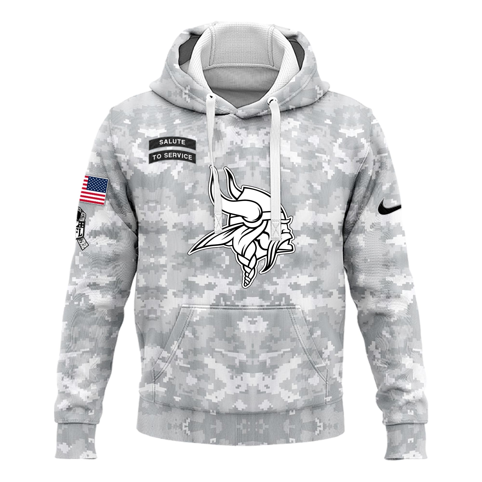 Minnesota Vikings Arctic Camo Salute to Service Club Hoodie 2024 - Famjoys Minnesota Vikings Arctic Camo Salute to Service Club Hoodie 2024 - Famjoys
