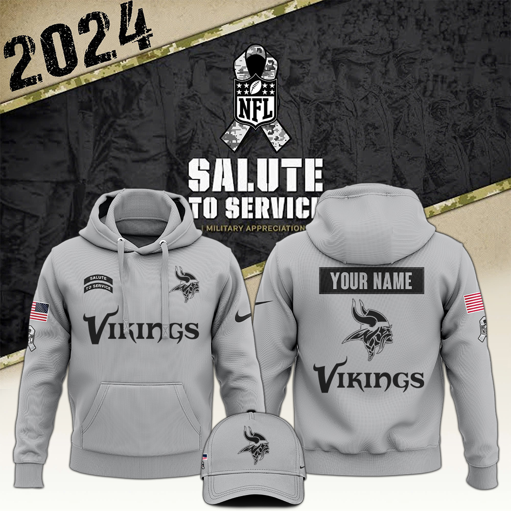 Minnesota Vikings  Arctic Camo Salute to Service Club Hoodie 2024