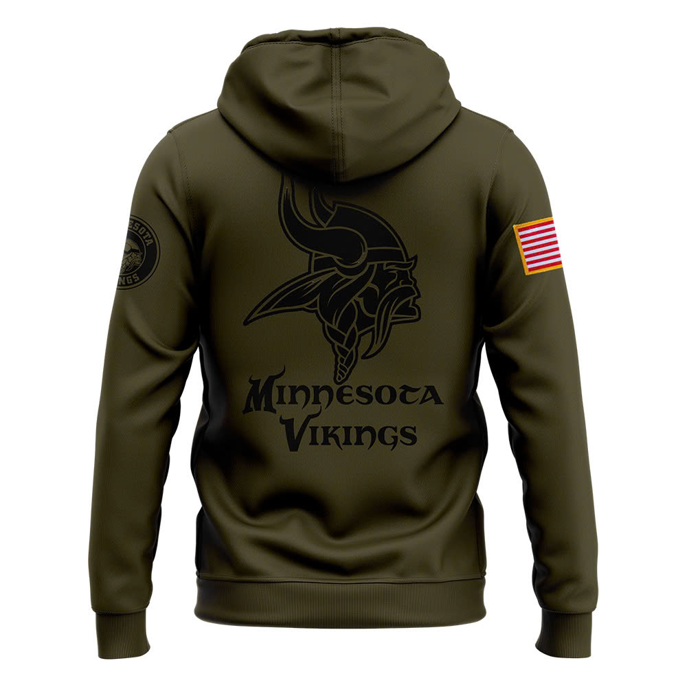 Minnesota Vikings Camo Salute to Service Club Fleece Pullover Hoodie - Famjoys Minnesota Vikings Camo Salute to Service Club Fleece Pullover Hoodie - Famjoys