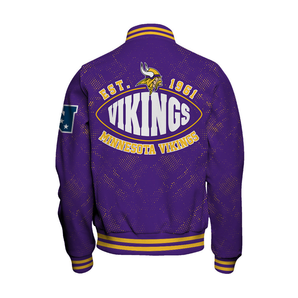 Minnesota Vikings - Continue Writing The Dream Unisex Varsity Jacket - Famjoys Minnesota Vikings - Continue Writing The Dream Unisex Varsity Jacket - Famjoys
