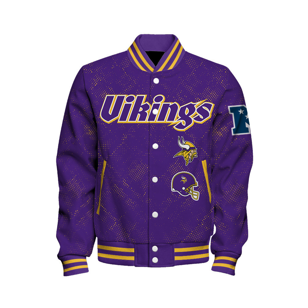 Minnesota Vikings - Continue Writing The Dream Unisex Varsity Jacket - Famjoys Minnesota Vikings - Continue Writing The Dream Unisex Varsity Jacket - Famjoys