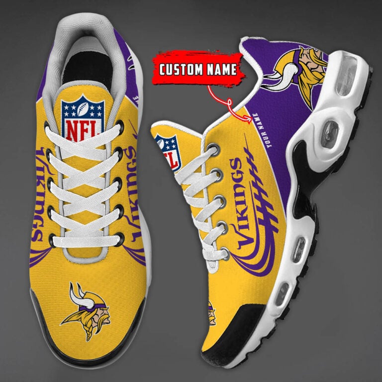 Minnesota Vikings Custom Name-TN Shoes And Baseball Jersey Shirt Perfect Gift-DS001 - Famjoys Minnesota Vikings Custom Name-TN Shoes And Baseball Jersey Shirt Perfect Gift-DS001 - Famjoys
