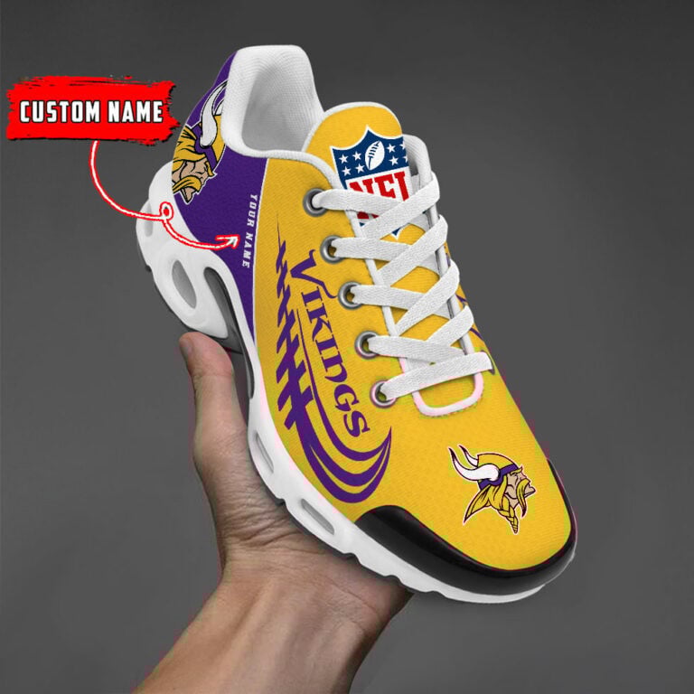 Minnesota Vikings Custom Name-TN Shoes And Baseball Jersey Shirt Perfect Gift-DS001 - Famjoys Minnesota Vikings Custom Name-TN Shoes And Baseball Jersey Shirt Perfect Gift-DS001 - Famjoys