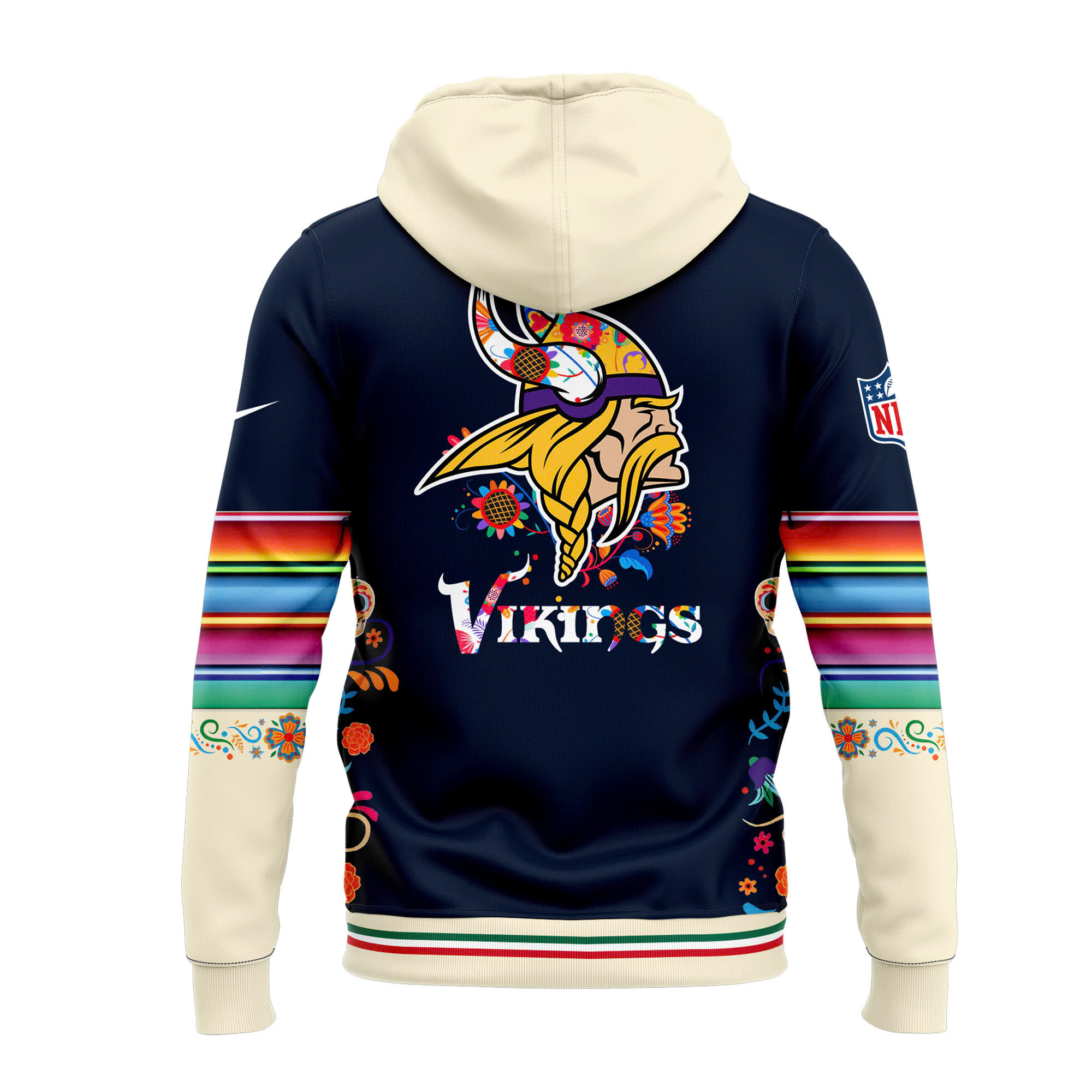 Minnesota Vikings Dia De Los Muertos Premium Pullover Hoodie - Famjoys Minnesota Vikings Dia De Los Muertos Premium Pullover Hoodie - Famjoys