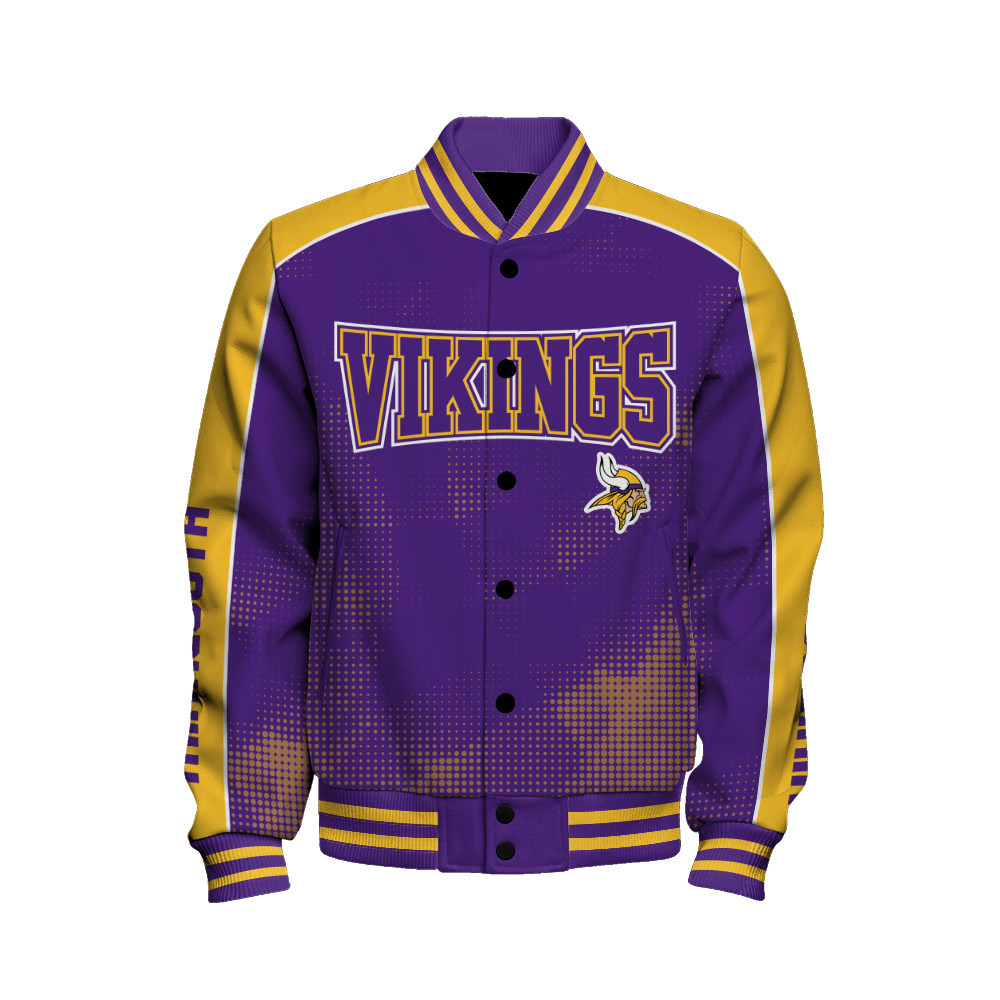 Minnesota Vikings - Heart Beats In Unison Unisex Varsity Jacket - Famjoys Minnesota Vikings - Heart Beats In Unison Unisex Varsity Jacket - Famjoys