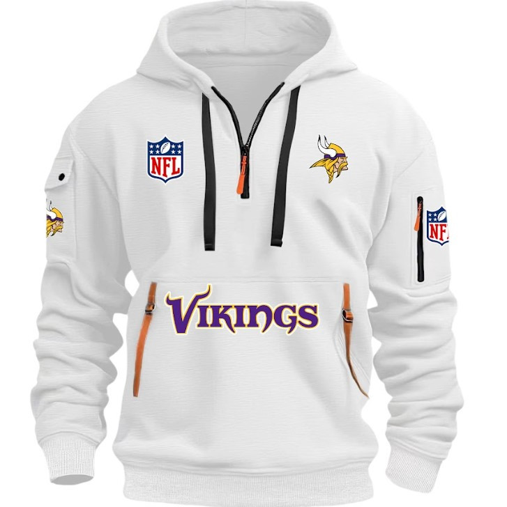 Minnesota Vikings - HOODIE HALF ZIPPER - QTA405111348 - Famjoys Minnesota Vikings - HOODIE HALF ZIPPER - QTA405111348 - Famjoys