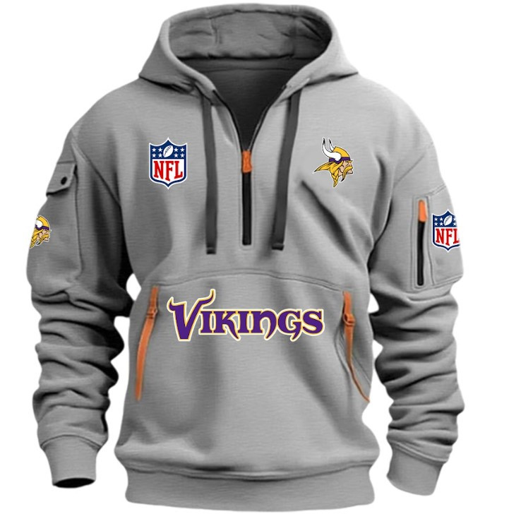Minnesota Vikings - HOODIE HALF ZIPPER - QTA405111348 - Famjoys Minnesota Vikings - HOODIE HALF ZIPPER - QTA405111348 - Famjoys