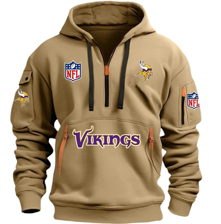 Minnesota Vikings - HOODIE HALF ZIPPER - QTA405111348 - Famjoys Minnesota Vikings - HOODIE HALF ZIPPER - QTA405111348 - Famjoys
