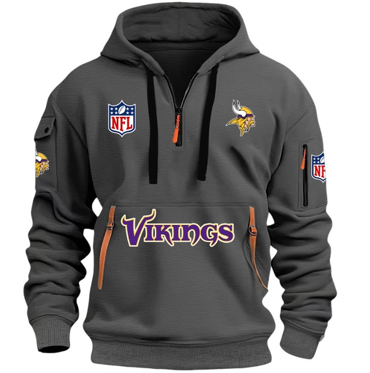 Minnesota Vikings - HOODIE HALF ZIPPER - QTA405111348 - Famjoys Minnesota Vikings - HOODIE HALF ZIPPER - QTA405111348 - Famjoys