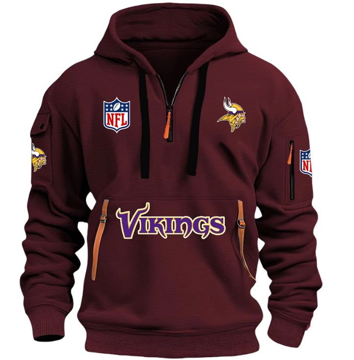 Minnesota Vikings - HOODIE HALF ZIPPER - QTA405111348 - Famjoys Minnesota Vikings - HOODIE HALF ZIPPER - QTA405111348 - Famjoys