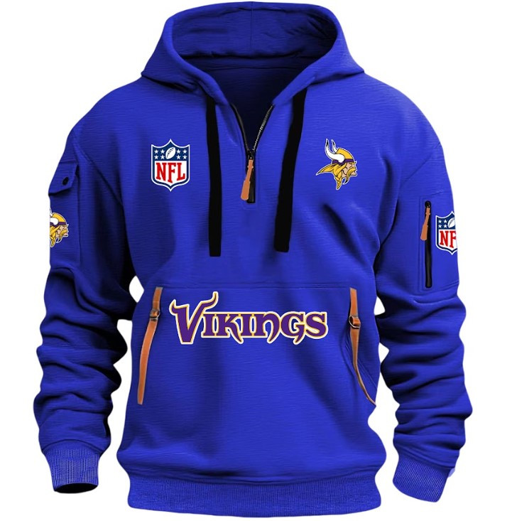 Minnesota Vikings - HOODIE HALF ZIPPER - QTA405111348 - Famjoys Minnesota Vikings - HOODIE HALF ZIPPER - QTA405111348 - Famjoys