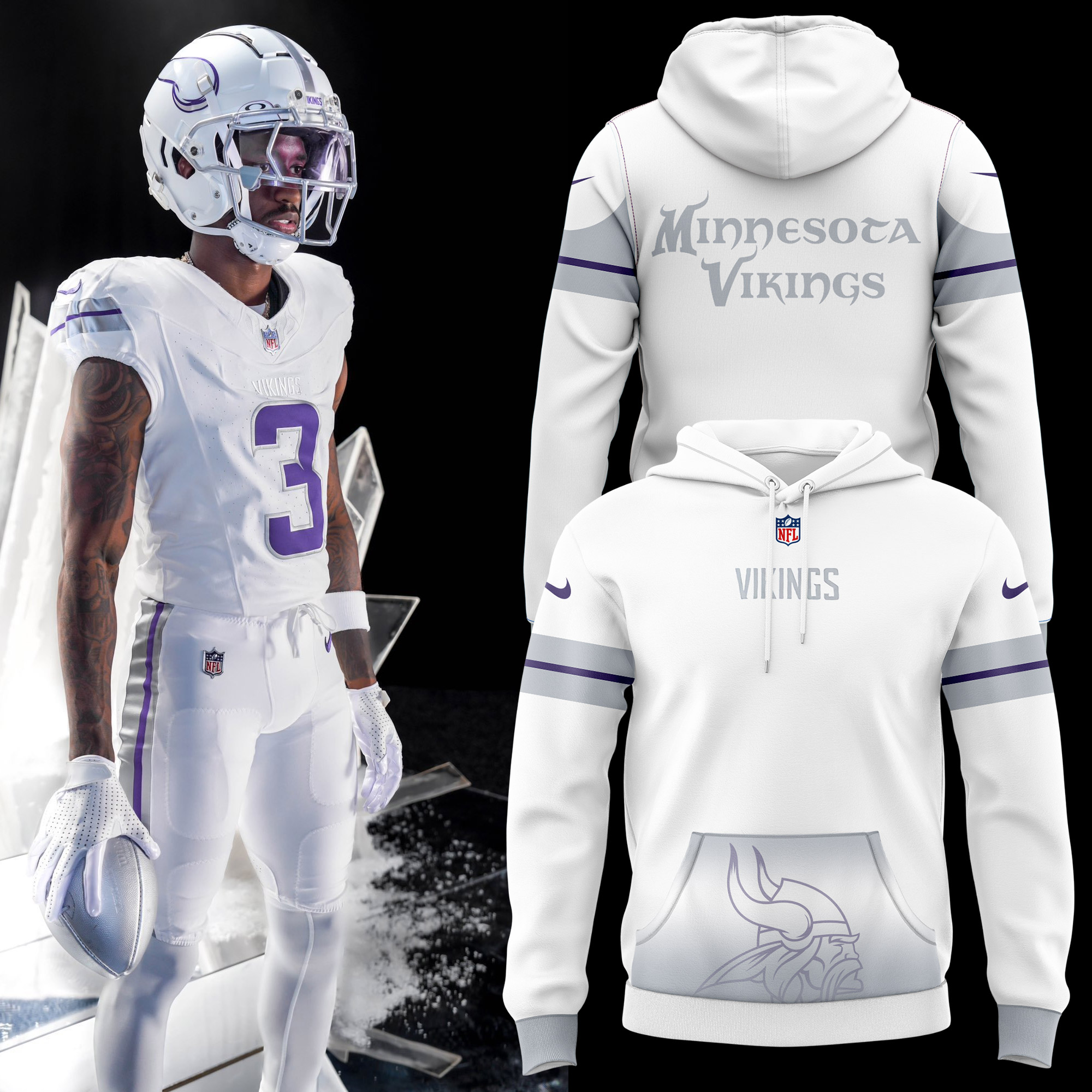 Minnesota Vikings Ice Hoodie 2024 - Famjoys Minnesota Vikings Ice Hoodie 2024 - Famjoys