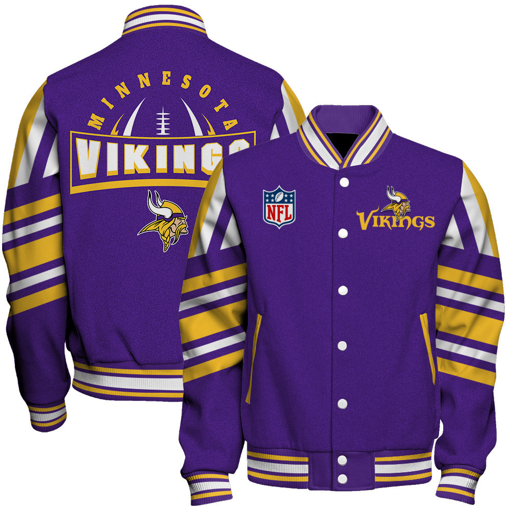 Minnesota Vikings - Immortal Faith Unisex Varsity Jacket - Famjoys Minnesota Vikings - Immortal Faith Unisex Varsity Jacket - Famjoys