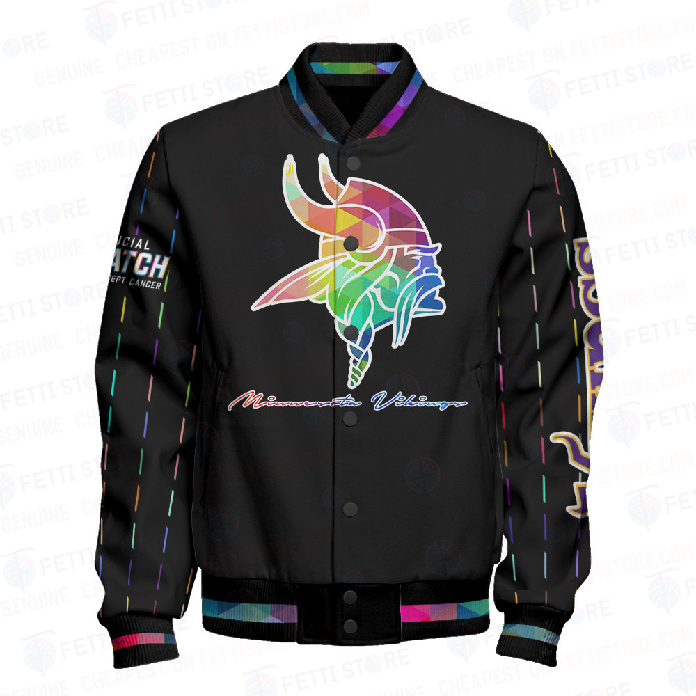 Minnesota Vikings - National Football League AOP Varsity Jacket V2 - Famjoys Minnesota Vikings - National Football League AOP Varsity Jacket V2 - Famjoys