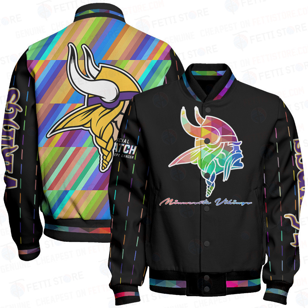 Minnesota Vikings - National Football League AOP Varsity Jacket V2 - Famjoys Minnesota Vikings - National Football League AOP Varsity Jacket V2 - Famjoys