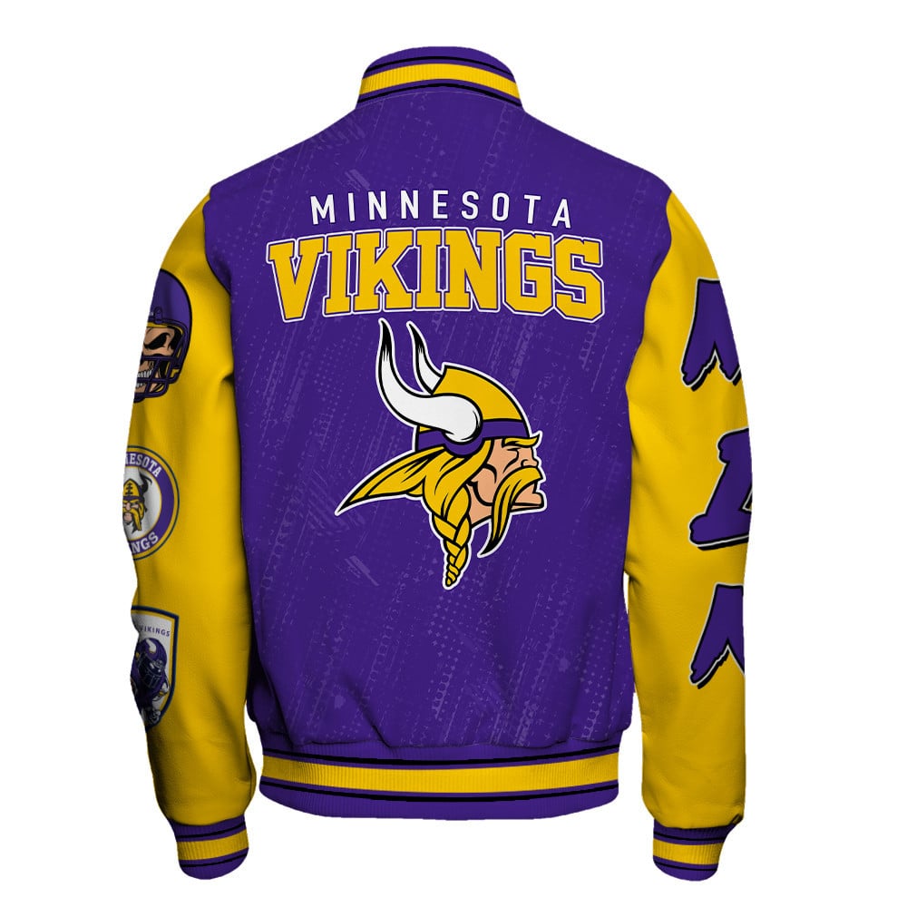 Minnesota Vikings National Football League Conquer Every Field Unisex Varsity Jacket - Famjoys Minnesota Vikings National Football League Conquer Every Field Unisex Varsity Jacket - Famjoys
