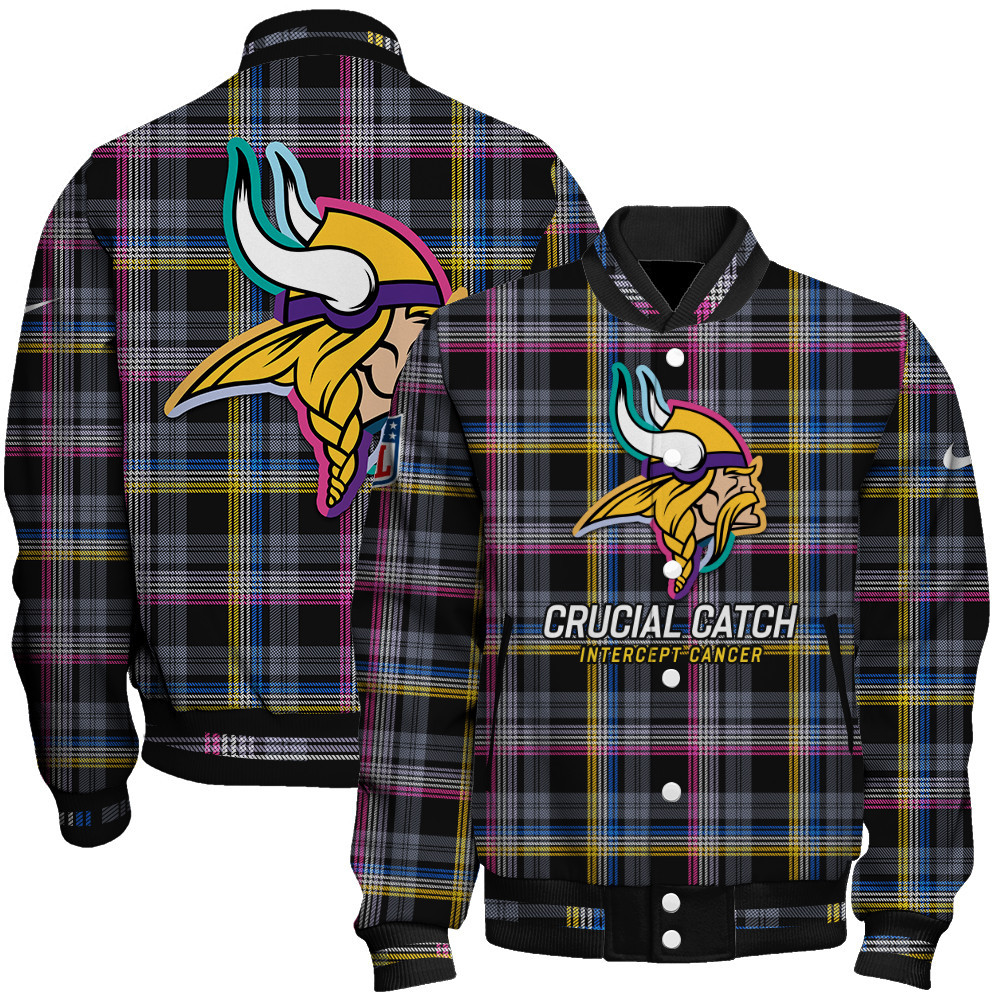 Minnesota Vikings National Football League Crucial Catch Unisex Varsity Jacket - Famjoys Minnesota Vikings National Football League Crucial Catch Unisex Varsity Jacket - Famjoys