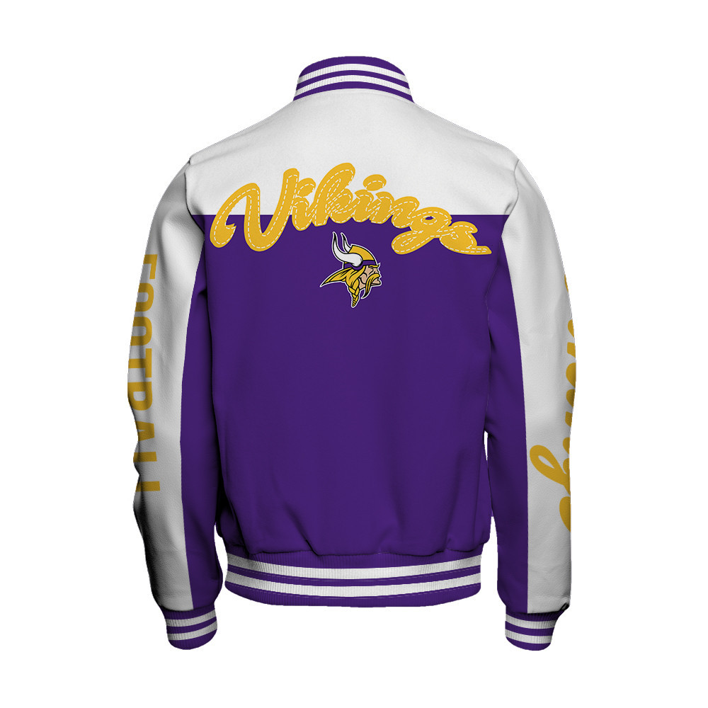Minnesota Vikings National Football League Face Any Weather Unisex Varsity Jacket - Famjoys Minnesota Vikings National Football League Face Any Weather Unisex Varsity Jacket - Famjoys