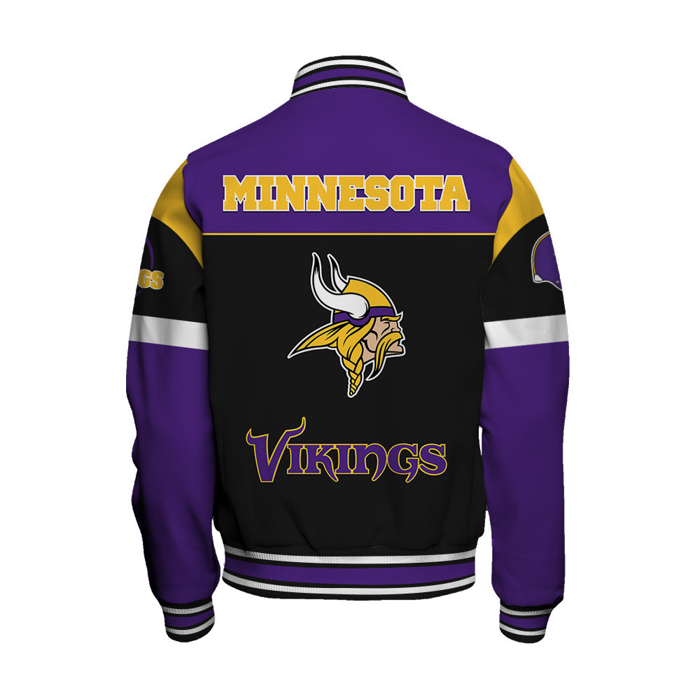 Minnesota Vikings National Football League - Feel The Power Unisex Varsity Jacket - Famjoys Minnesota Vikings National Football League - Feel The Power Unisex Varsity Jacket - Famjoys