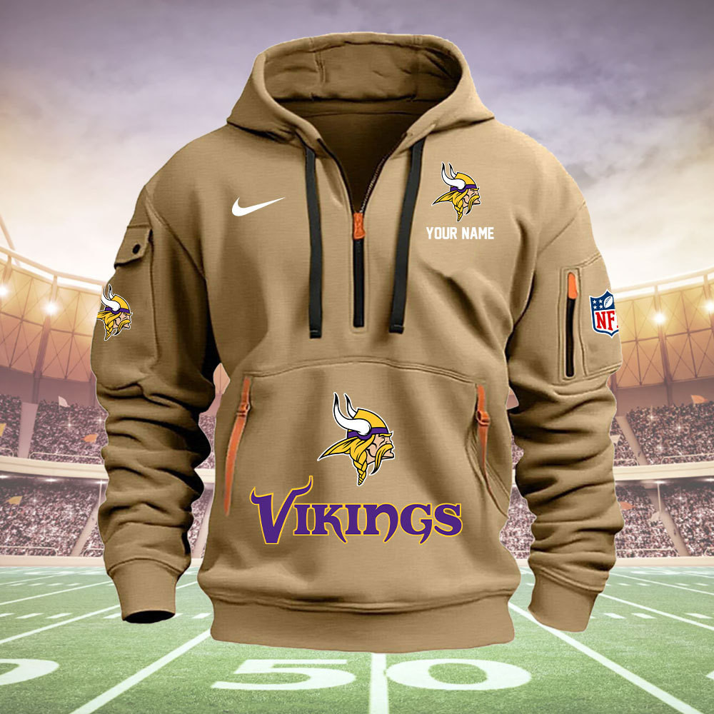Minnesota Vikings New Personalized Quarter Zip Hoodie AZBTQZH000013 - Famjoys Minnesota Vikings New Personalized Quarter Zip Hoodie AZBTQZH000013 - Famjoys