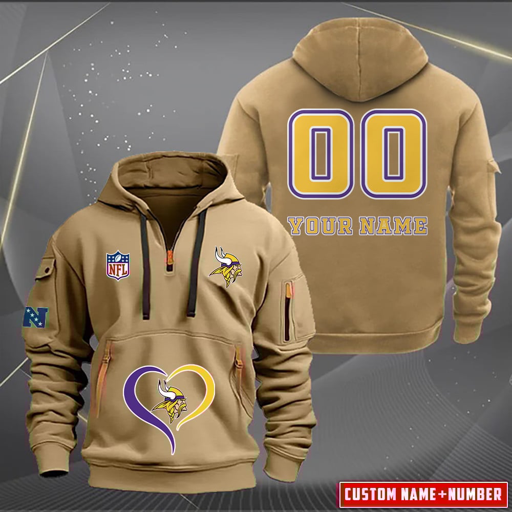 Minnesota Vikings New Personalized Quarter Zip Hoodie AZBTQZH000128 - Famjoys Minnesota Vikings New Personalized Quarter Zip Hoodie AZBTQZH000128 - Famjoys