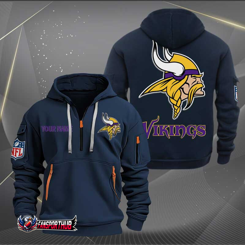 Minnesota Vikings New Personalized Quarter Zip Hoodie AZBTQZH000208 - Famjoys Minnesota Vikings New Personalized Quarter Zip Hoodie AZBTQZH000208 - Famjoys