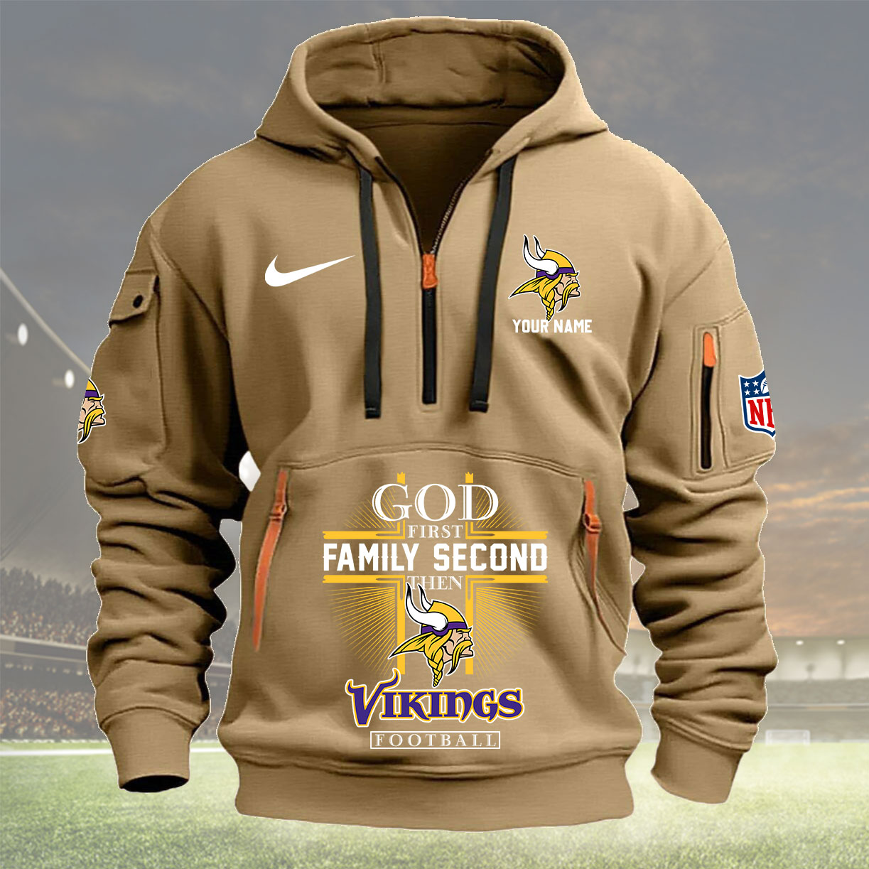 Minnesota Vikings Personalized Quarter Zip Hoodie New Collection AZBTQZH000258 - Famjoys Minnesota Vikings Personalized Quarter Zip Hoodie New Collection AZBTQZH000258 - Famjoys