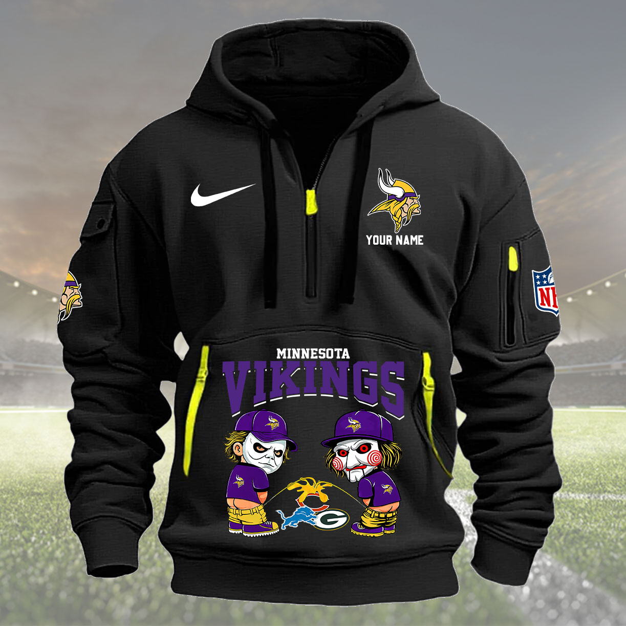 Minnesota Vikings Personalized Quarter Zip Hoodie New Collection AZBTQZH000292 - Famjoys Minnesota Vikings Personalized Quarter Zip Hoodie New Collection AZBTQZH000292 - Famjoys