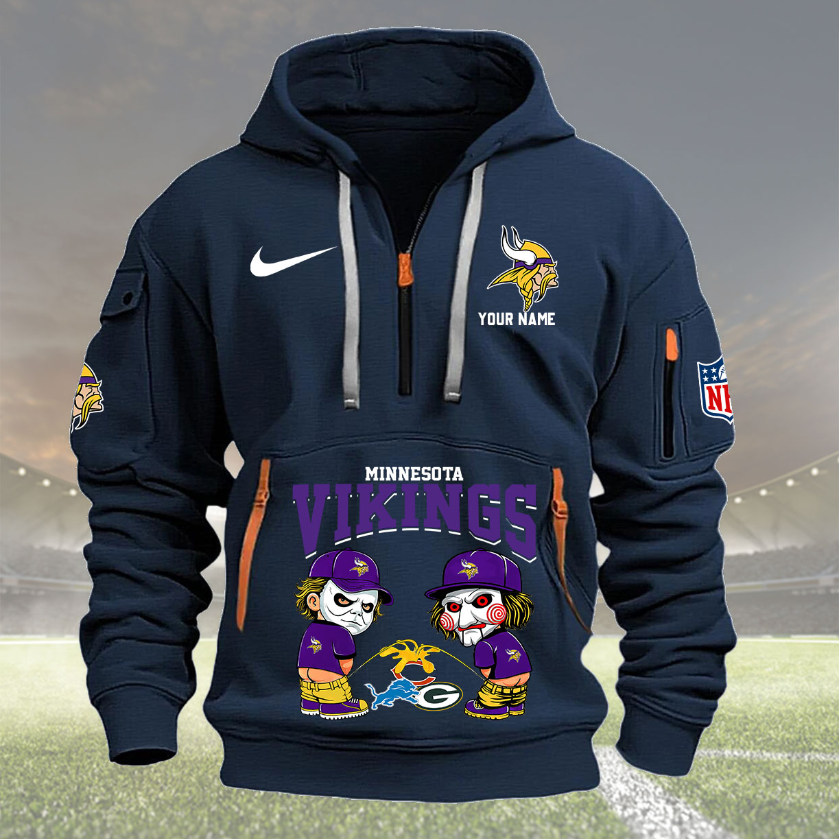 Minnesota Vikings Personalized Quarter Zip Hoodie New Collection AZBTQZH000292 - Famjoys Minnesota Vikings Personalized Quarter Zip Hoodie New Collection AZBTQZH000292 - Famjoys