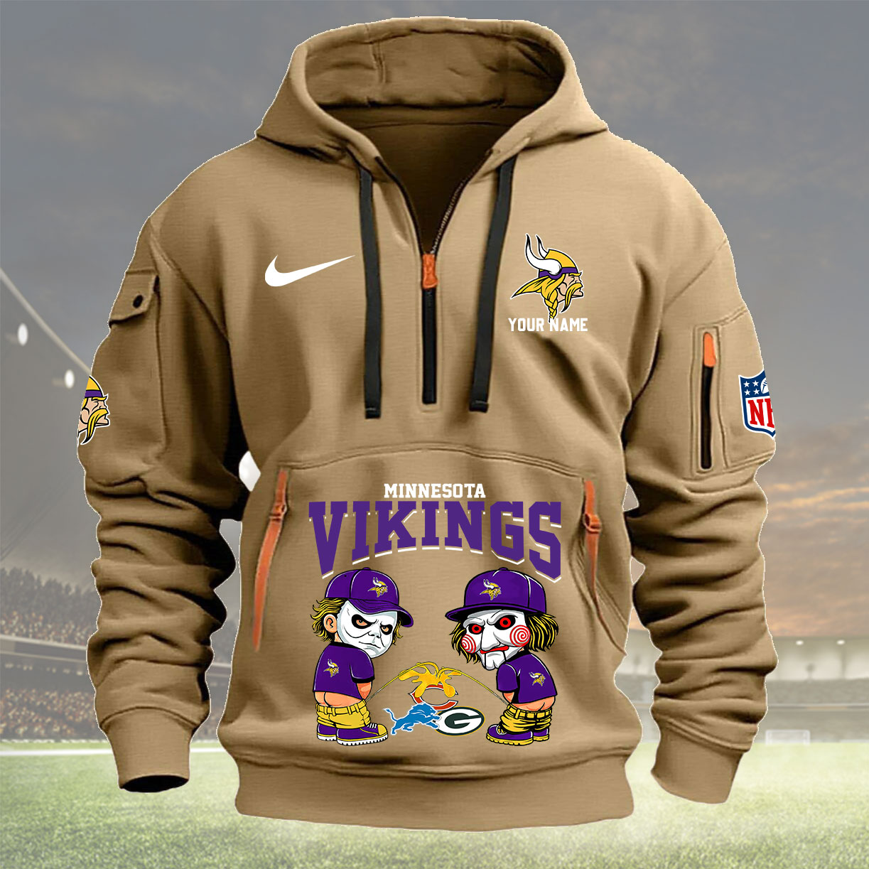 Minnesota Vikings Personalized Quarter Zip Hoodie New Collection AZBTQZH000292 - Famjoys Minnesota Vikings Personalized Quarter Zip Hoodie New Collection AZBTQZH000292 - Famjoys