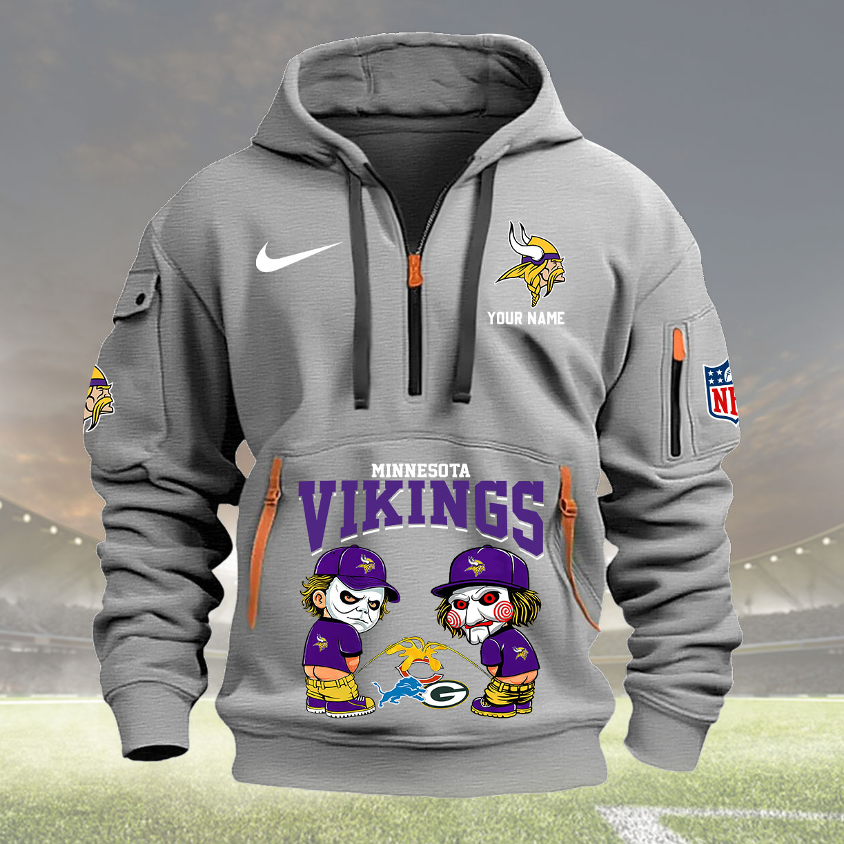 Minnesota Vikings Personalized Quarter Zip Hoodie New Collection AZBTQZH000292 - Famjoys Minnesota Vikings Personalized Quarter Zip Hoodie New Collection AZBTQZH000292 - Famjoys