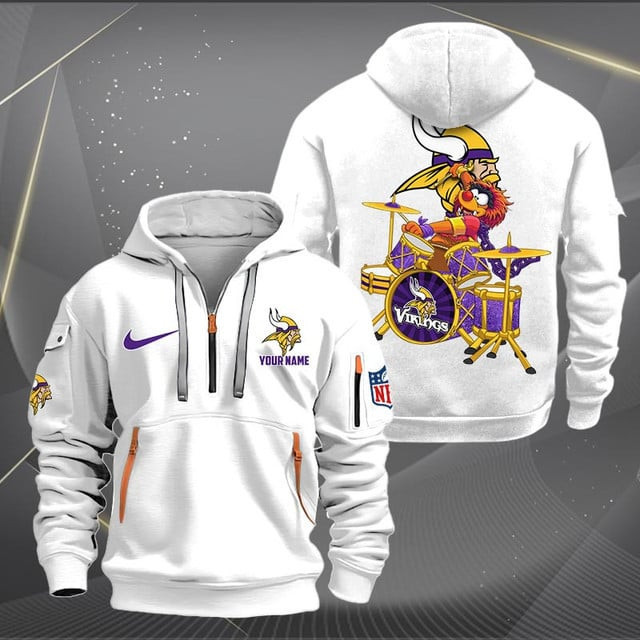 Minnesota Vikings Premium Personalized Quarter Zip Hoodie AZBTCQZH000021 - Famjoys Minnesota Vikings Premium Personalized Quarter Zip Hoodie AZBTCQZH000021 - Famjoys