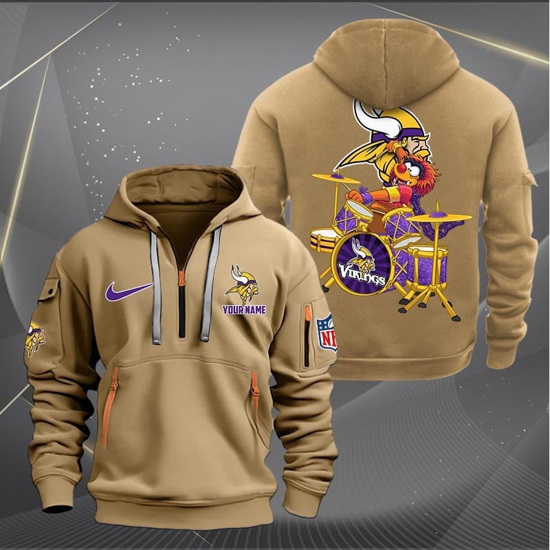 Minnesota Vikings Premium Personalized Quarter Zip Hoodie AZBTCQZH000021 - Famjoys Minnesota Vikings Premium Personalized Quarter Zip Hoodie AZBTCQZH000021 - Famjoys