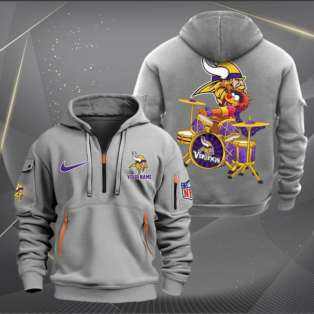 Minnesota Vikings Premium Personalized Quarter Zip Hoodie AZBTCQZH000021 - Famjoys Minnesota Vikings Premium Personalized Quarter Zip Hoodie AZBTCQZH000021 - Famjoys