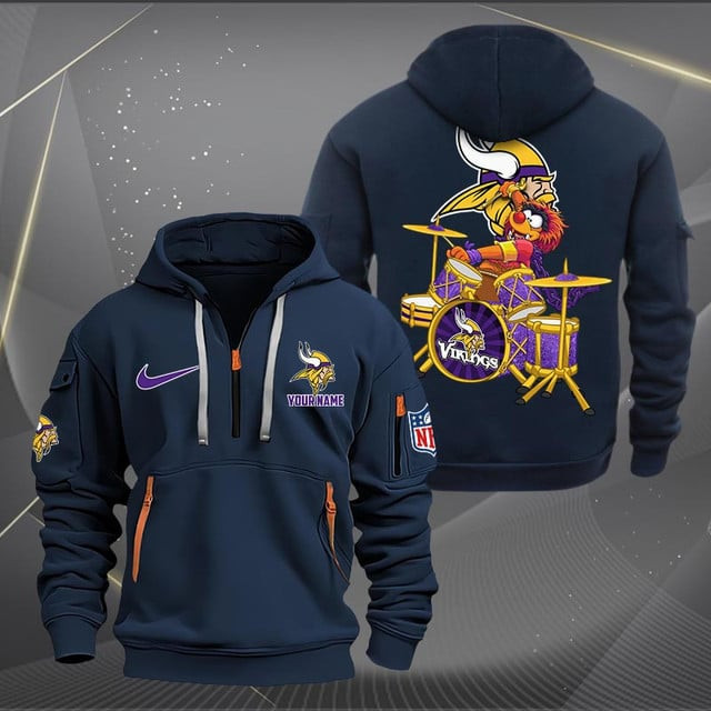 Minnesota Vikings Premium Personalized Quarter Zip Hoodie AZBTCQZH000021 - Famjoys Minnesota Vikings Premium Personalized Quarter Zip Hoodie AZBTCQZH000021 - Famjoys