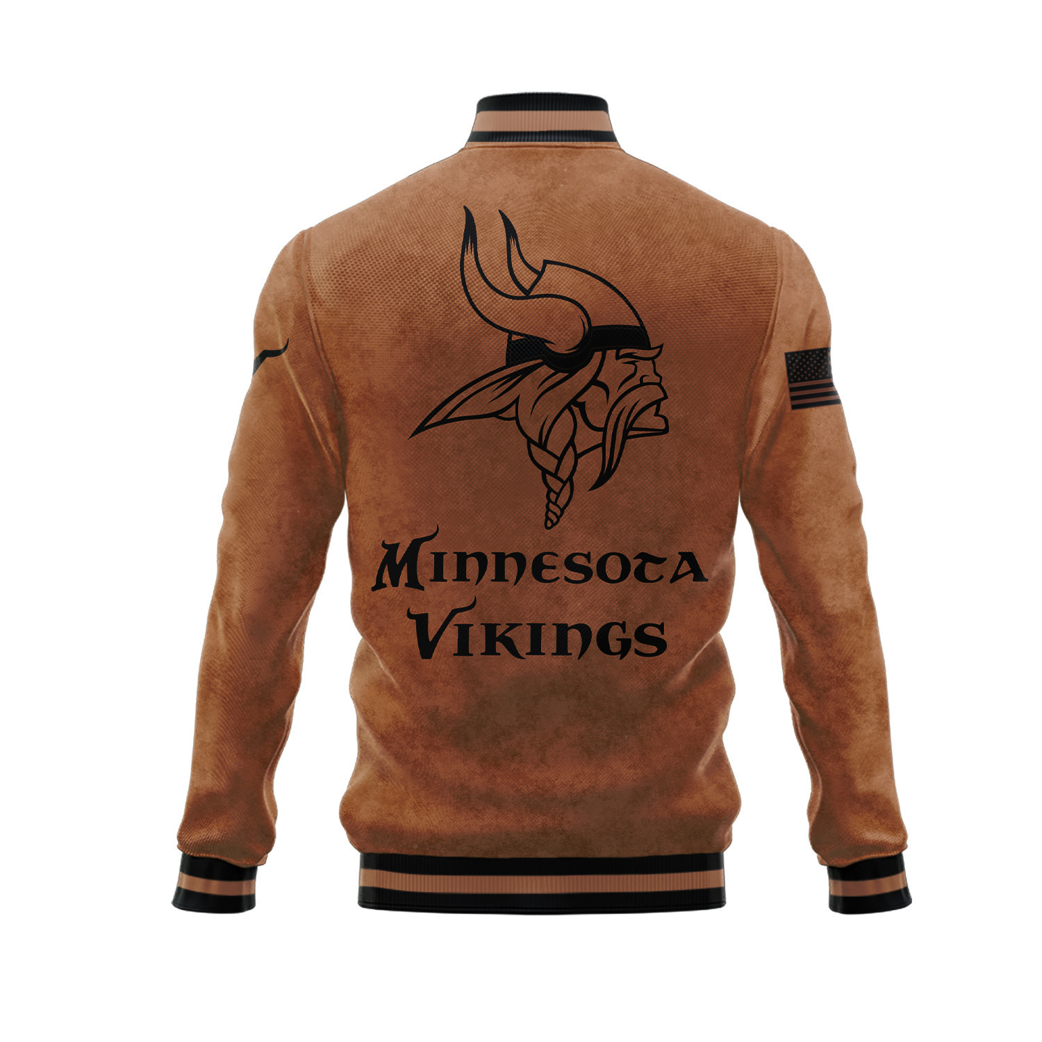Minnesota Vikings Salute To Service Club Baseball Jacket Varsity Jacket - Brown - Famjoys Minnesota Vikings Salute To Service Club Baseball Jacket Varsity Jacket - Brown - Famjoys