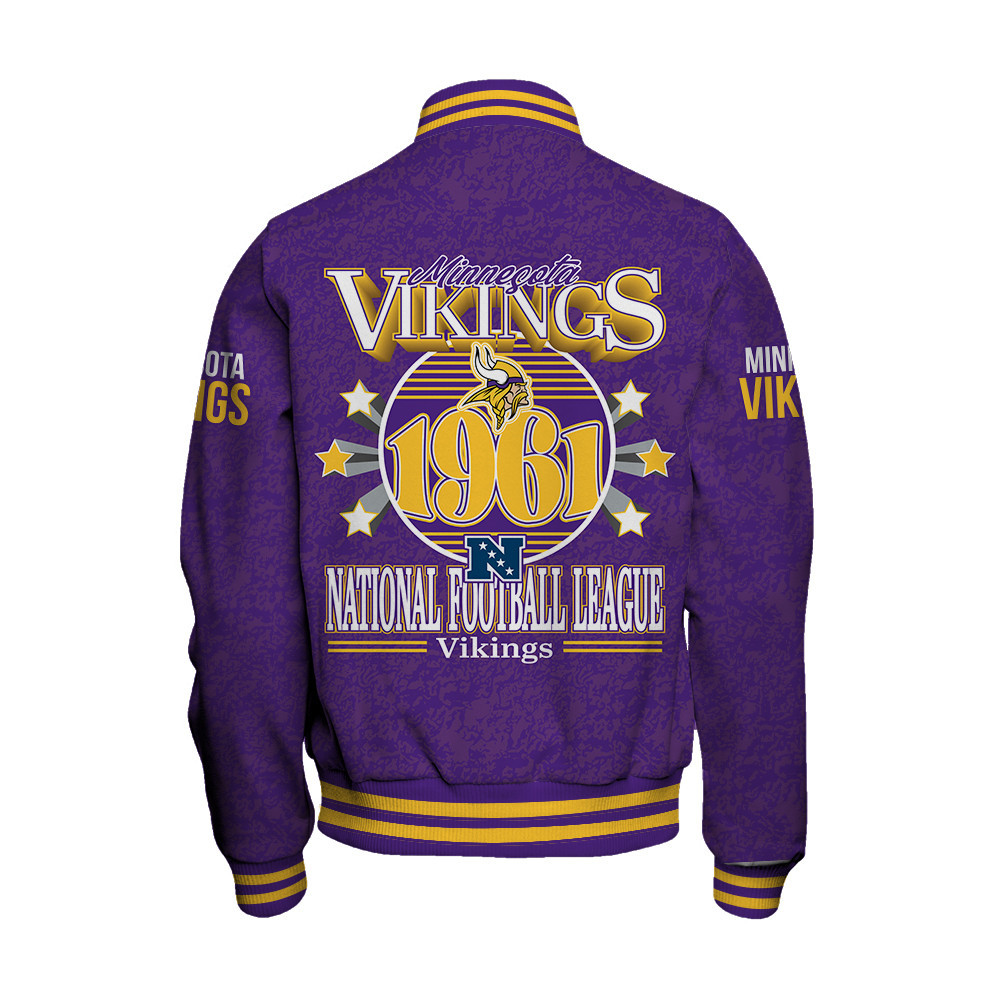 Minnesota Vikings - Super Durable Unisex Varsity Jacket - Famjoys Minnesota Vikings - Super Durable Unisex Varsity Jacket - Famjoys