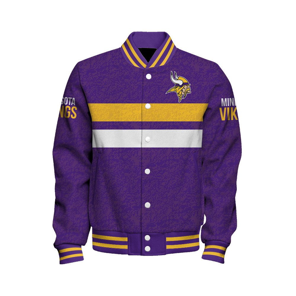 Minnesota Vikings - Super Durable Unisex Varsity Jacket - Famjoys Minnesota Vikings - Super Durable Unisex Varsity Jacket - Famjoys