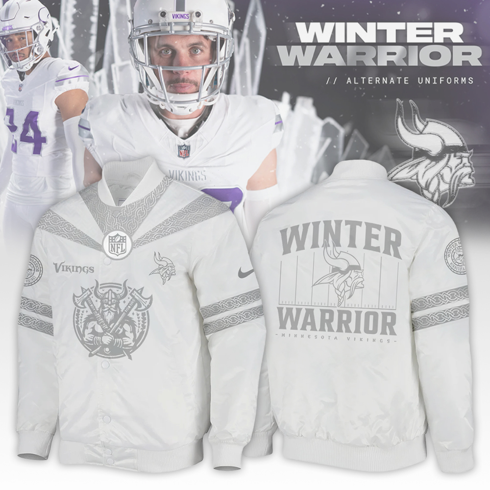Minnesota Vikings Winter Warrior Bomber - Famjoys Minnesota Vikings Winter Warrior Bomber - Famjoys