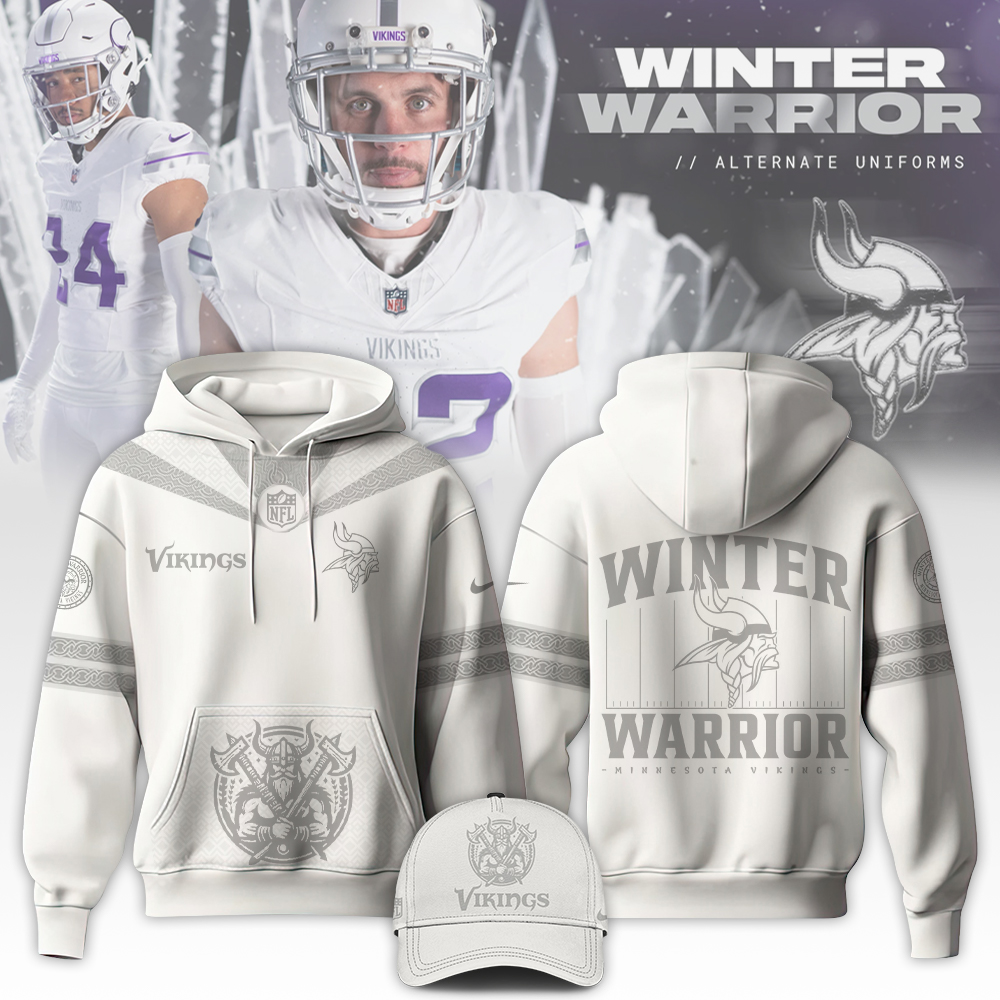 Minnesota Vikings Winter Warrior Hoodie - Famjoys Minnesota Vikings Winter Warrior Hoodie - Famjoys